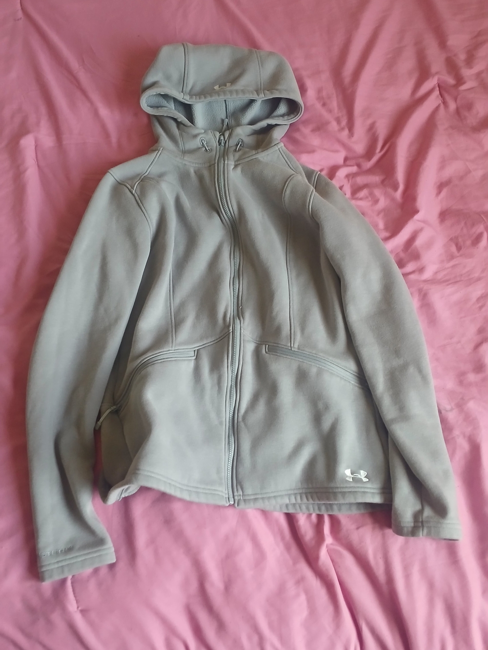 Under Armour Light Gray Full-Zip Hooded Jacket